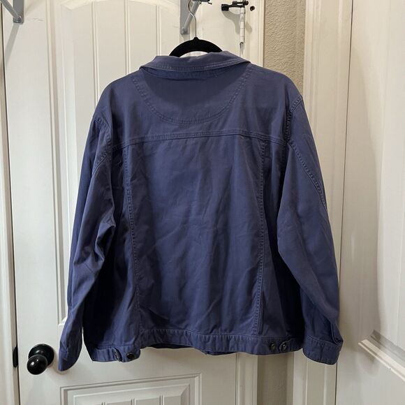 Denim & Co Blue Button Up Long Sleeve Jacket Chore Coat Womens Size 3X - Picture 6 of 9
